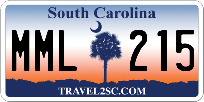SC license plate MML215