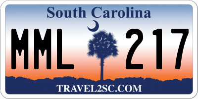 SC license plate MML217