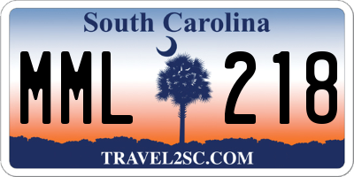 SC license plate MML218