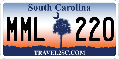 SC license plate MML220