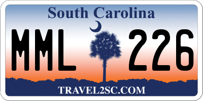 SC license plate MML226