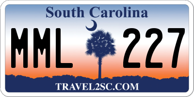 SC license plate MML227
