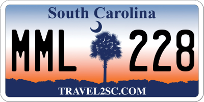 SC license plate MML228
