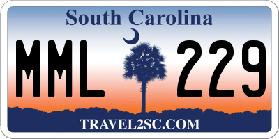 SC license plate MML229