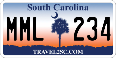 SC license plate MML234