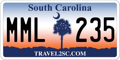 SC license plate MML235