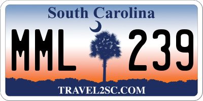 SC license plate MML239