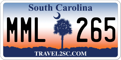 SC license plate MML265