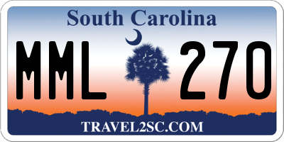 SC license plate MML270