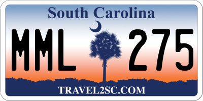 SC license plate MML275