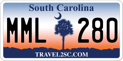 SC license plate MML280