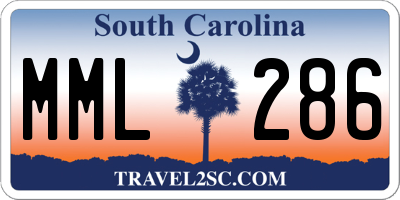 SC license plate MML286