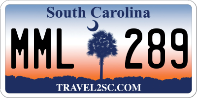 SC license plate MML289