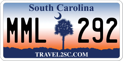 SC license plate MML292