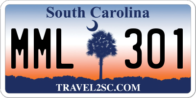 SC license plate MML301