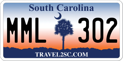 SC license plate MML302