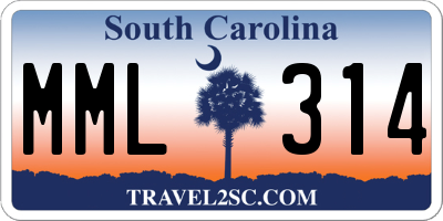 SC license plate MML314