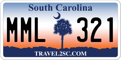 SC license plate MML321