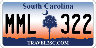 SC license plate MML322