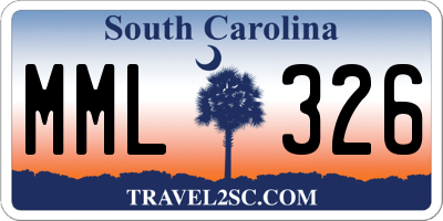 SC license plate MML326