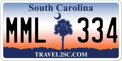 SC license plate MML334