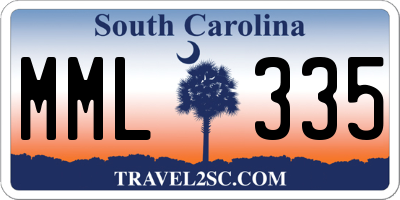 SC license plate MML335