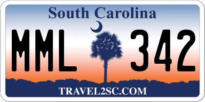 SC license plate MML342