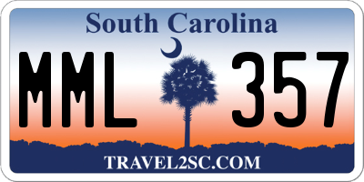 SC license plate MML357