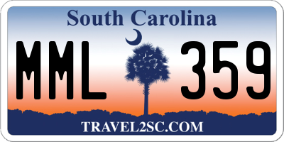 SC license plate MML359