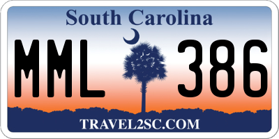 SC license plate MML386