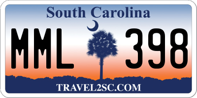SC license plate MML398