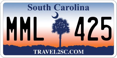 SC license plate MML425