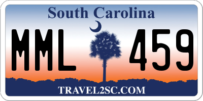 SC license plate MML459