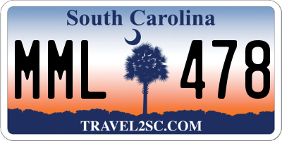 SC license plate MML478