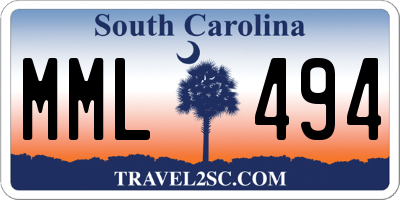 SC license plate MML494
