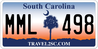 SC license plate MML498
