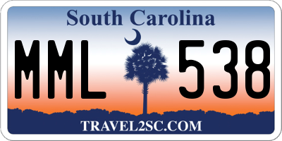 SC license plate MML538