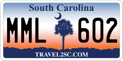 SC license plate MML602