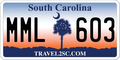 SC license plate MML603