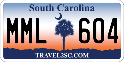 SC license plate MML604