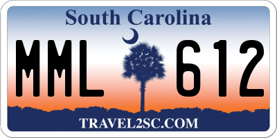 SC license plate MML612