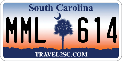 SC license plate MML614