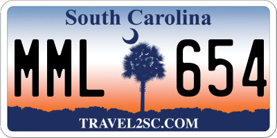 SC license plate MML654