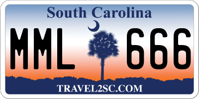 SC license plate MML666