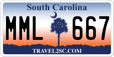 SC license plate MML667