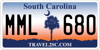 SC license plate MML680