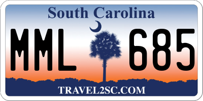 SC license plate MML685