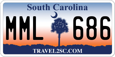 SC license plate MML686