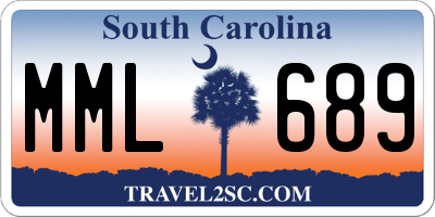 SC license plate MML689