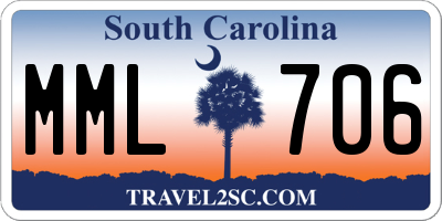 SC license plate MML706